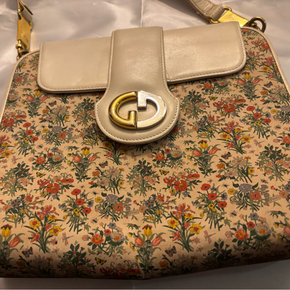 Gucci Flora Vintage Cream Designer Women's Bag
